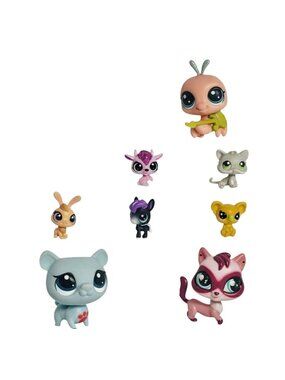 LPS Littlest Pet Shop 8 Animal Figures Mixed Collectible Cats Dogs Authentic 1I